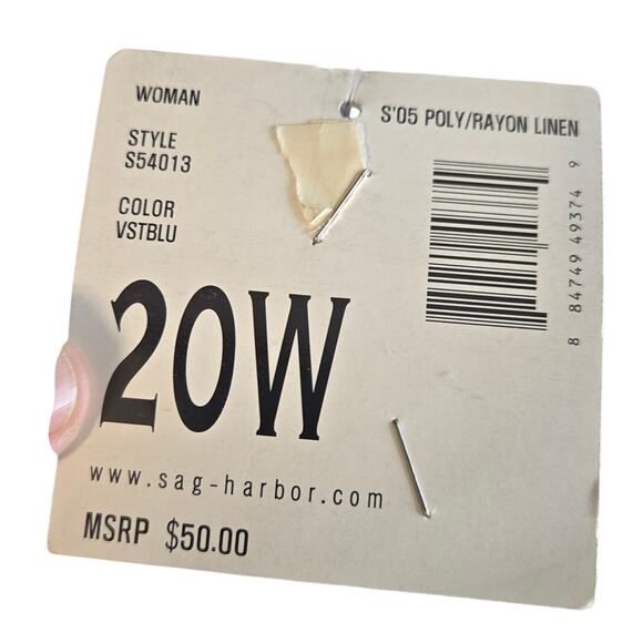 Vintage Sag Harbor Premium Tailored Navy Blazer NWT, Size 20W – Classic [0181] - Picture 5 of 9